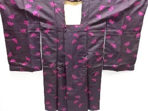 アンティーク　蝶模様織出しロング道行コート